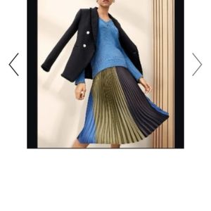 Ann Taylor Colorblock Pleated Skirt Night Sky!